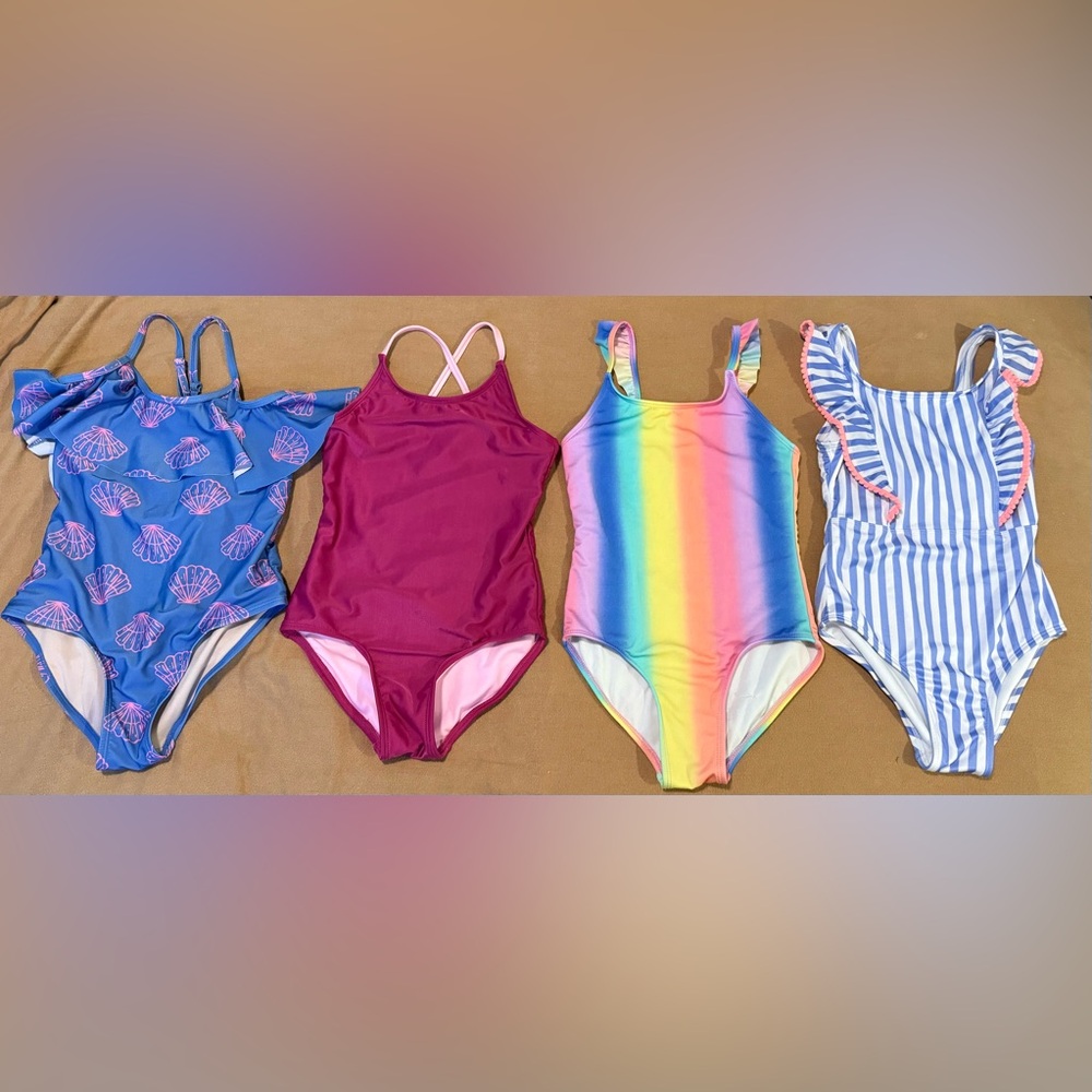 Tea Collection & Cat & Jack Kids One Piece swim SET of 4!